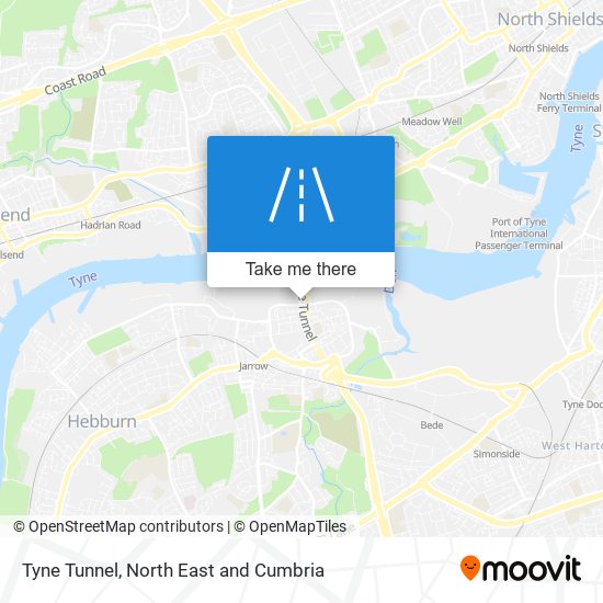 Tyne Tunnel map