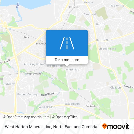 West Harton Mineral Line map