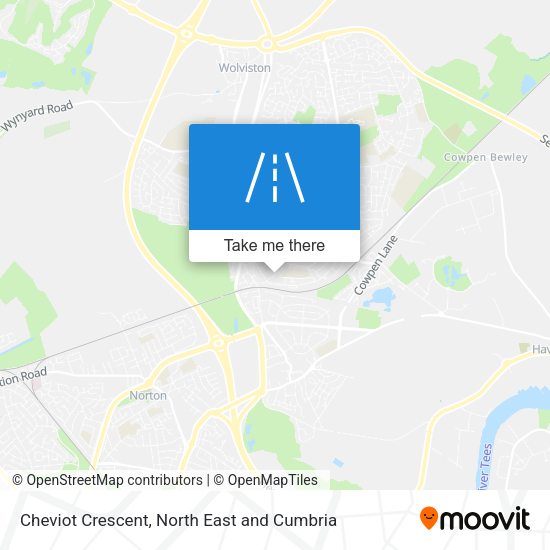 Cheviot Crescent map