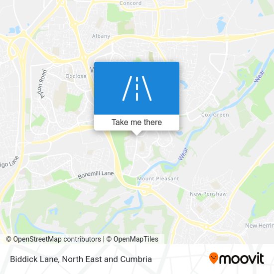 Biddick Lane map