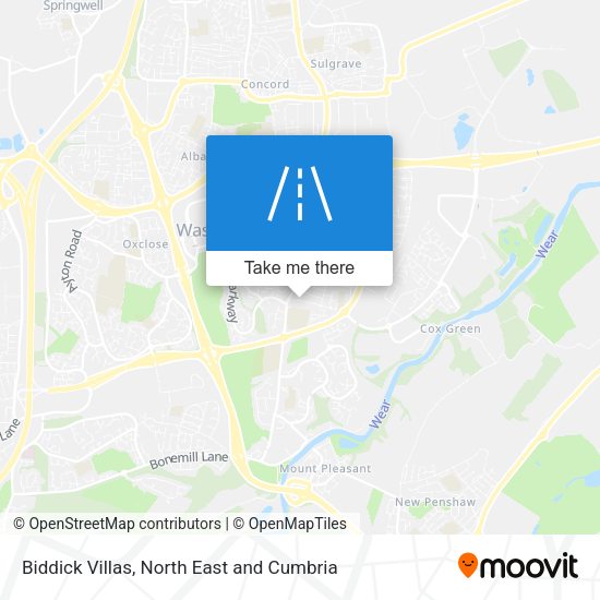 Biddick Villas map