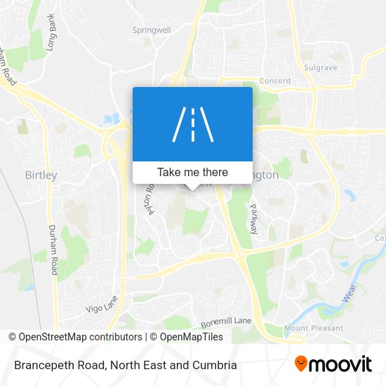 Brancepeth Road map