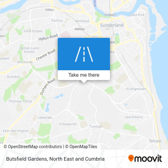 Butsfield Gardens map