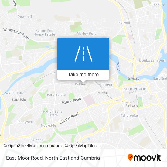 East Moor Road map