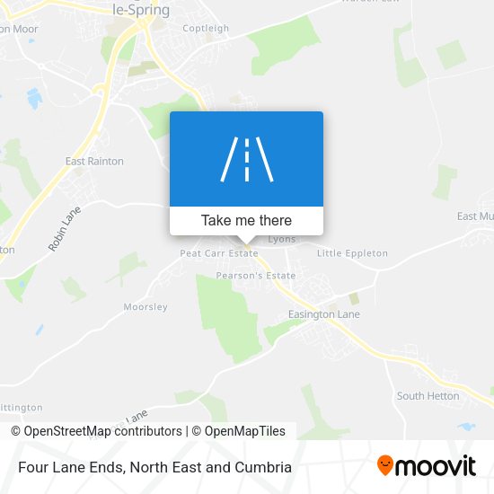 Four Lane Ends map
