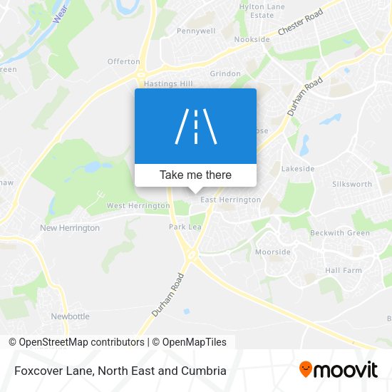 Foxcover Lane map