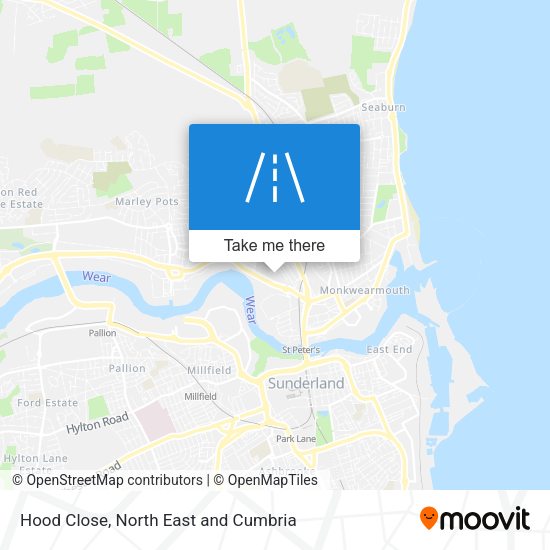 Hood Close map
