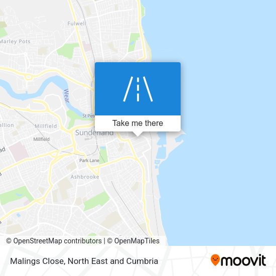 Malings Close map
