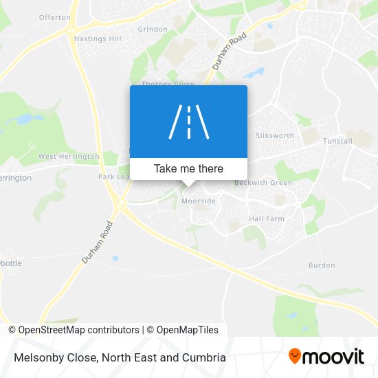 Melsonby Close map