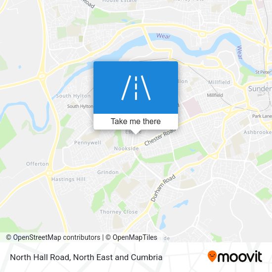 North Hall Road map