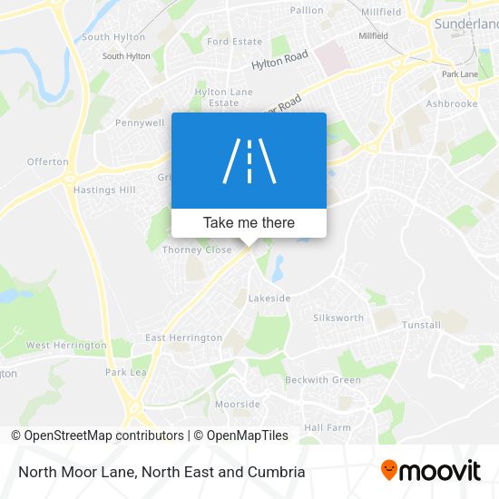 North Moor Lane map