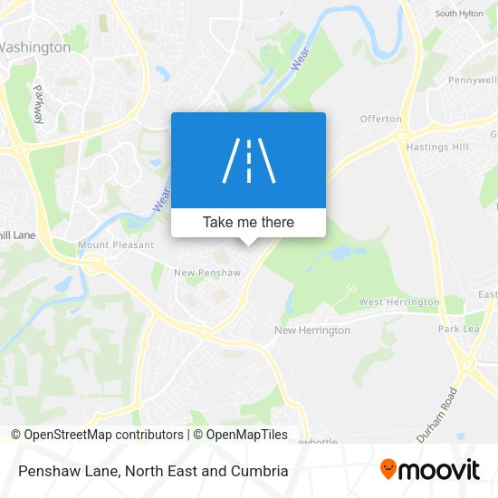 Penshaw Lane map