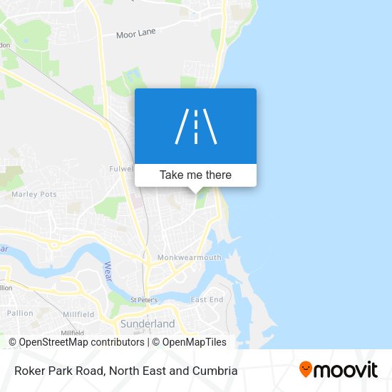 Roker Park Road map