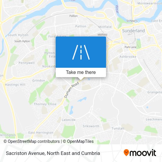 Sacriston Avenue map