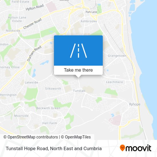 Tunstall Hope Road map