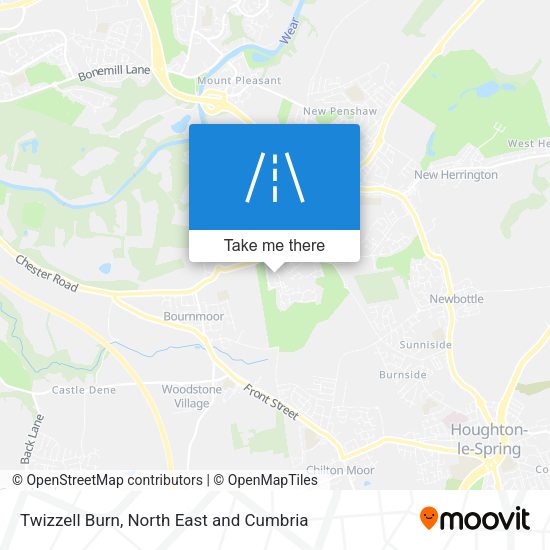 Twizzell Burn map