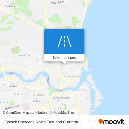 Tyzack Crescent map