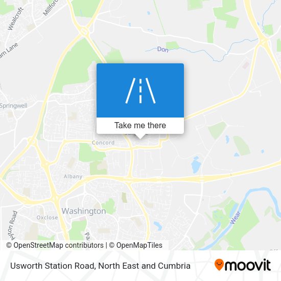 Usworth Station Road map