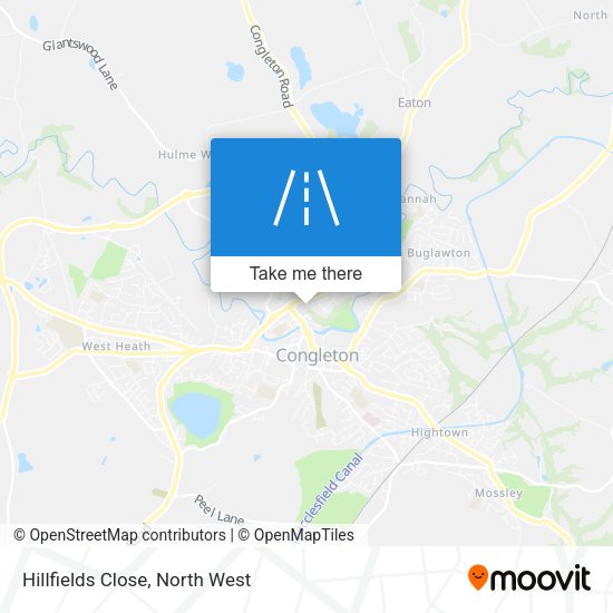 Hillfields Close map