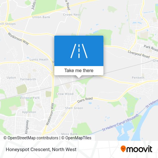Honeyspot Crescent map