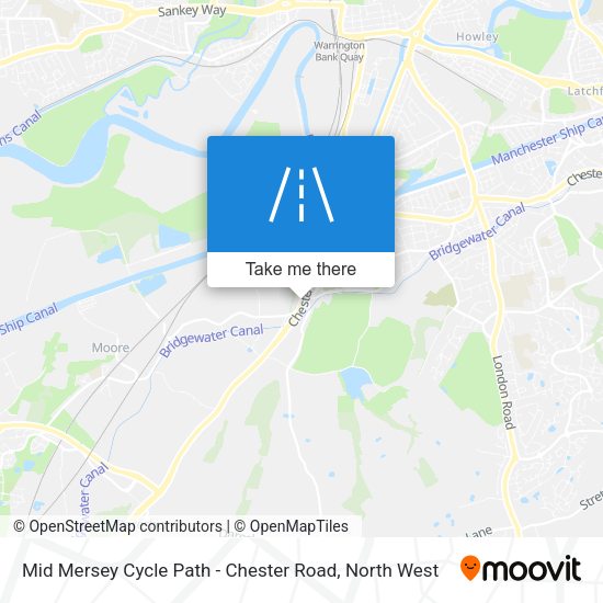 Mid Mersey Cycle Path - Chester Road map