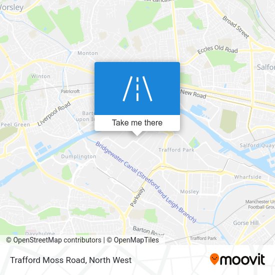 Trafford Moss Road map