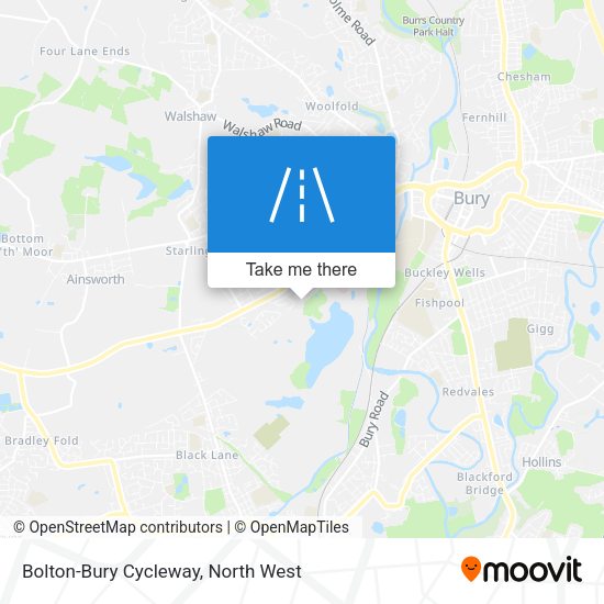 Bolton-Bury Cycleway map