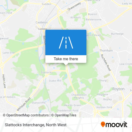 Slattocks Interchange map
