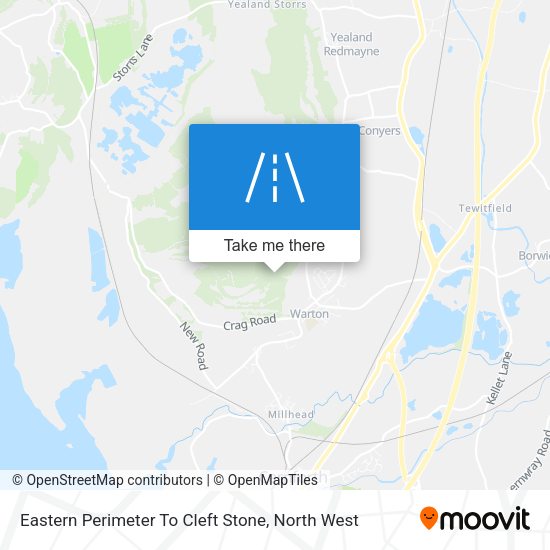 Eastern Perimeter To Cleft Stone map