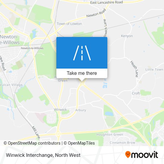 Winwick Interchange map