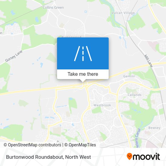Burtonwood Roundabout map