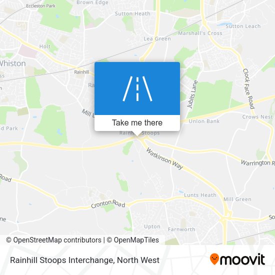 Rainhill Stoops Interchange map