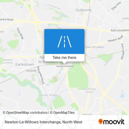 Newton-Le-Willows Interchange map