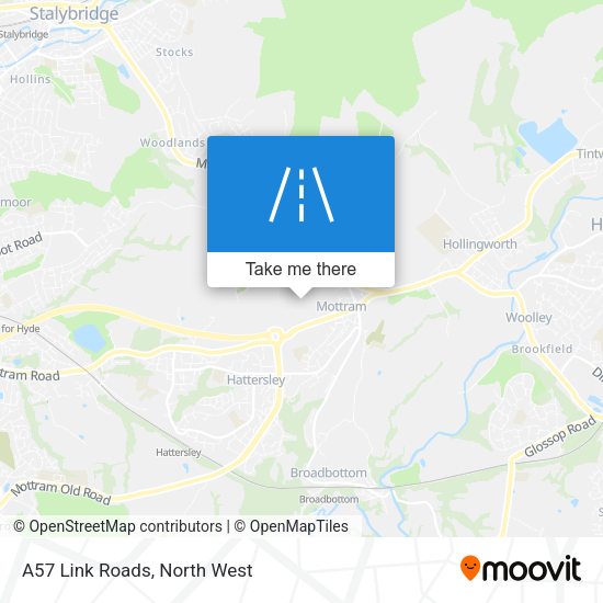 A57 Link Roads map