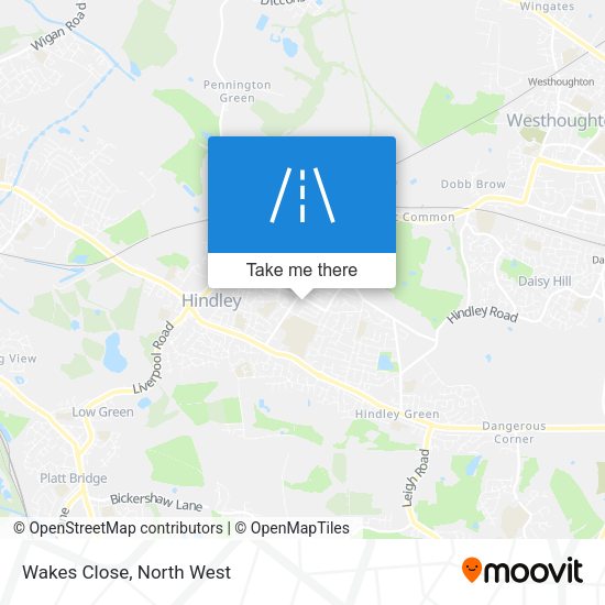 Wakes Close map