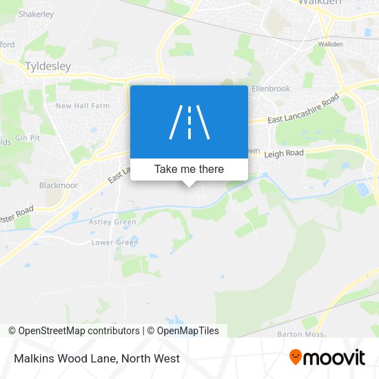 Malkins Wood Lane map