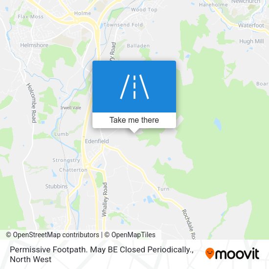 Permissive Footpath. May BE Closed Periodically. map