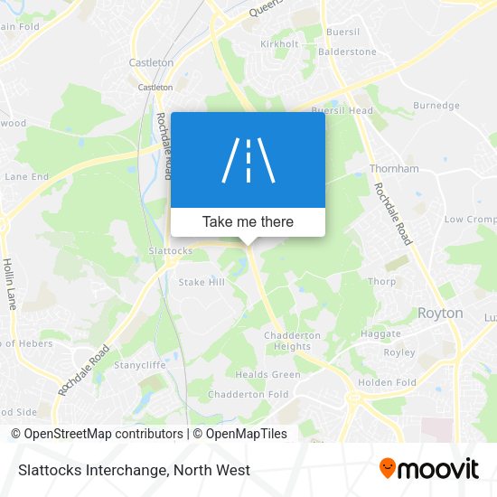 Slattocks Interchange map