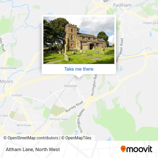 Altham Lane map