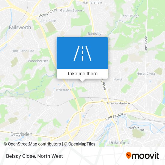Belsay Close map