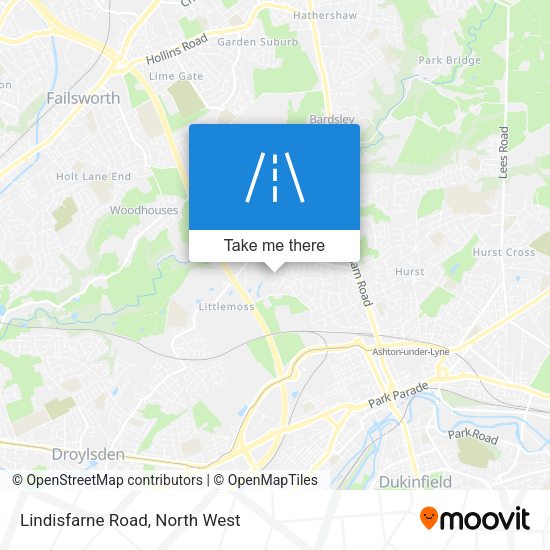 Lindisfarne Road map