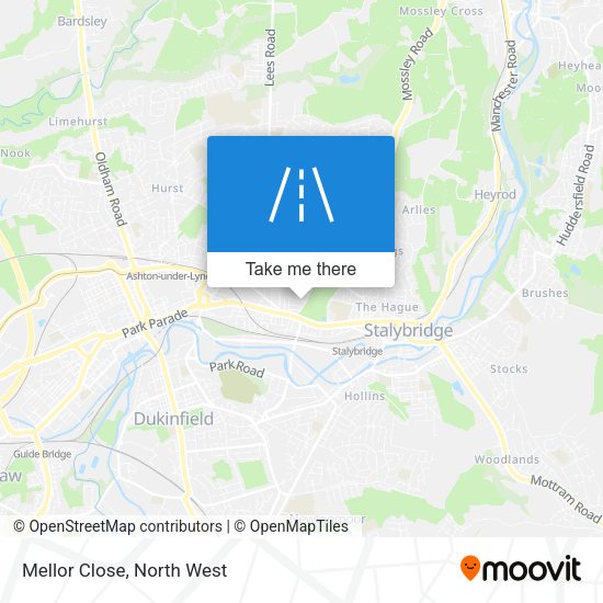Mellor Close map
