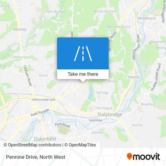 Pennine Drive map