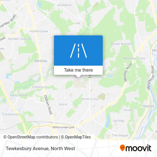 Tewkesbury Avenue map