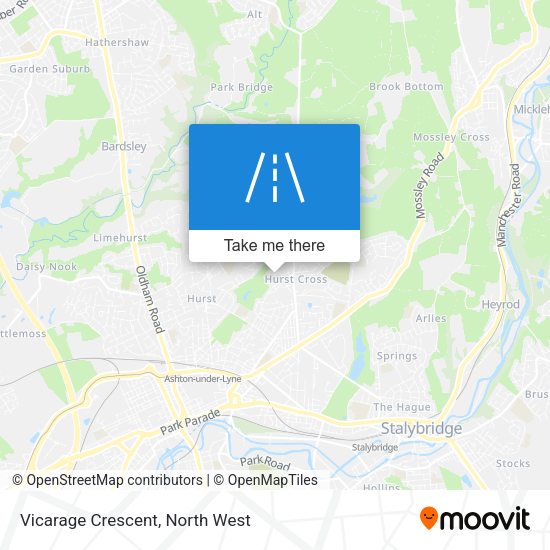 Vicarage Crescent map