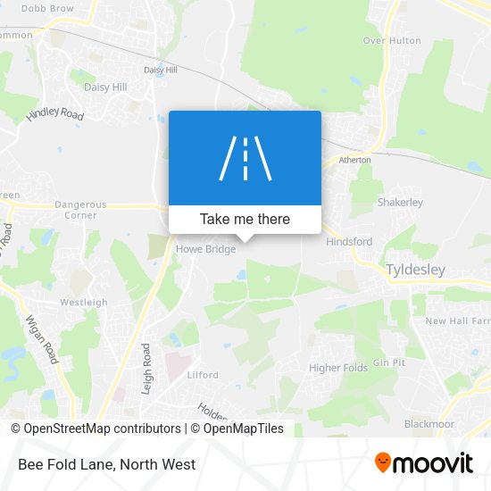 Bee Fold Lane map