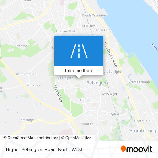 Higher Bebington Road map