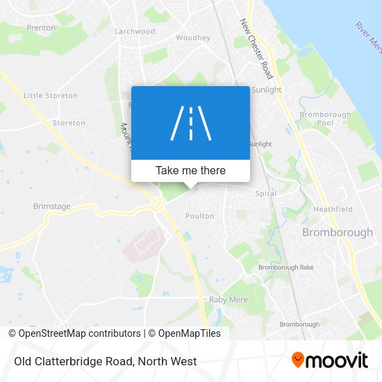 Old Clatterbridge Road map