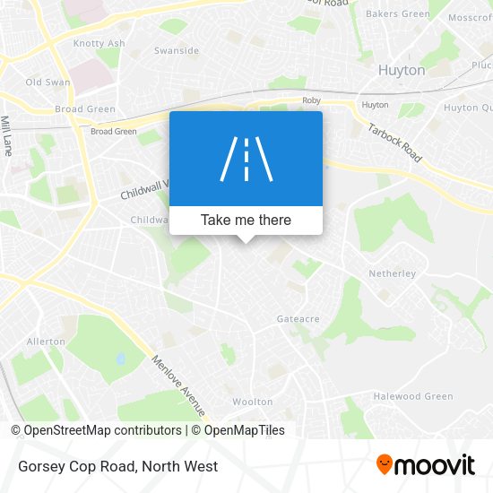 Gorsey Cop Road map