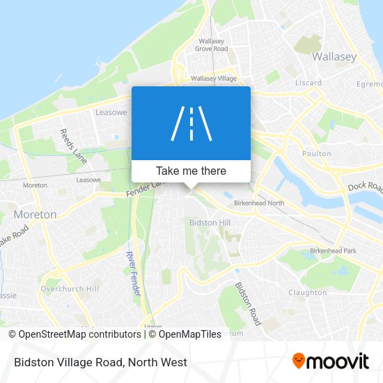 Bidston Village Road map